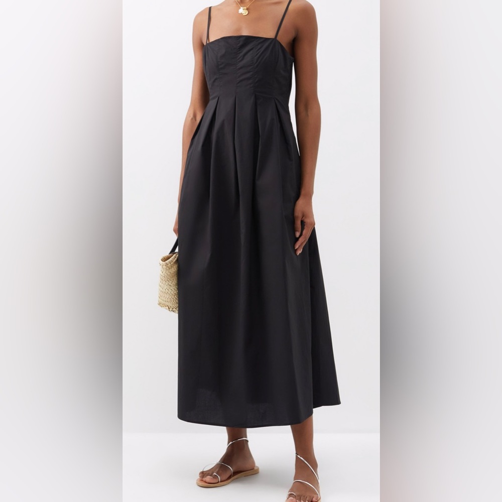 Betina Square-Neck Cotton Midi Dress